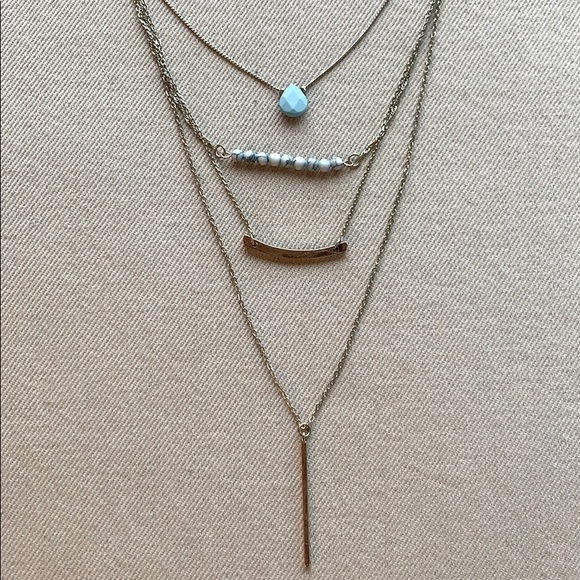 Relisting! Adia Kibur Layered Gold Bohemian Necklace with Turquoise - Picture 1 of 5